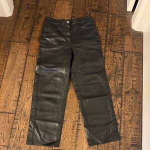 Wilfred Black Faux Leather Straight Leg Pants